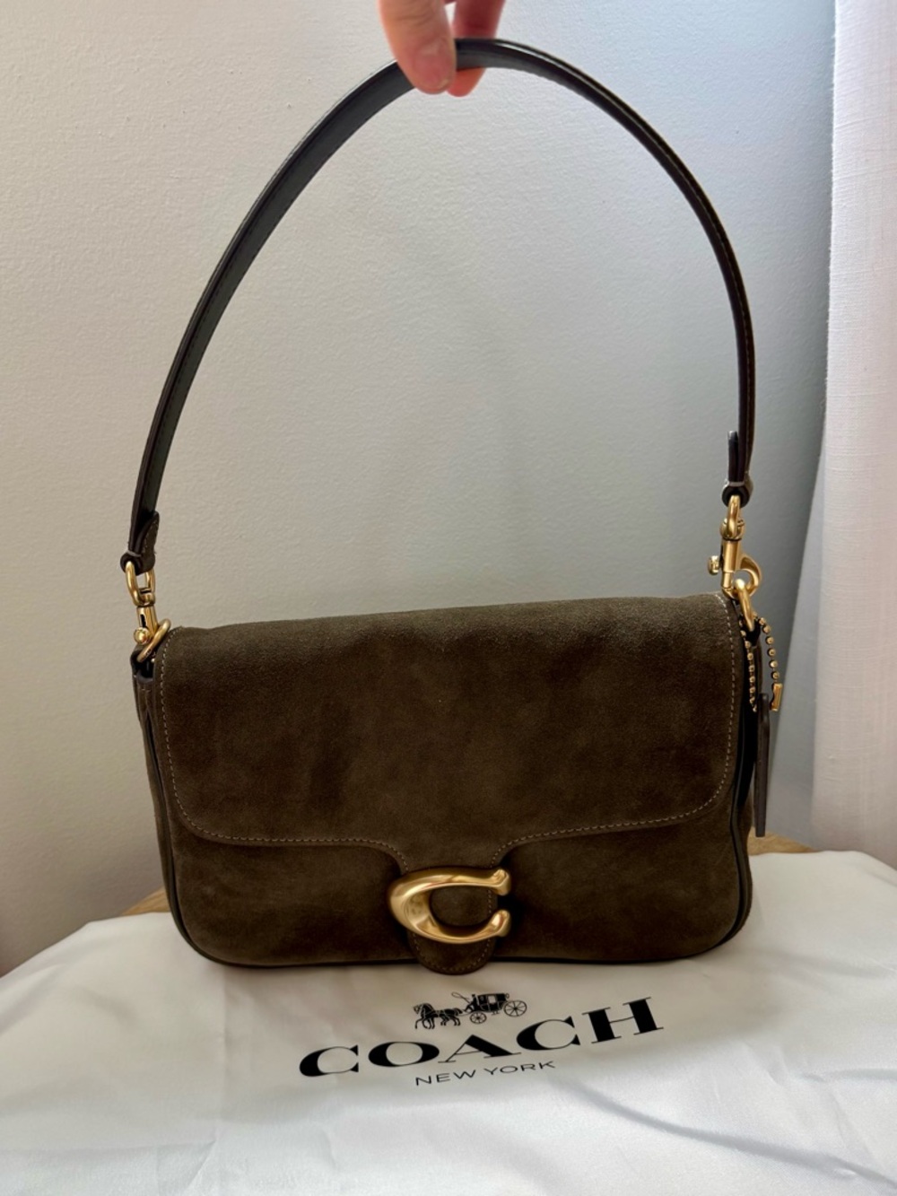 Coach Soft Tabby in Olive Suede
